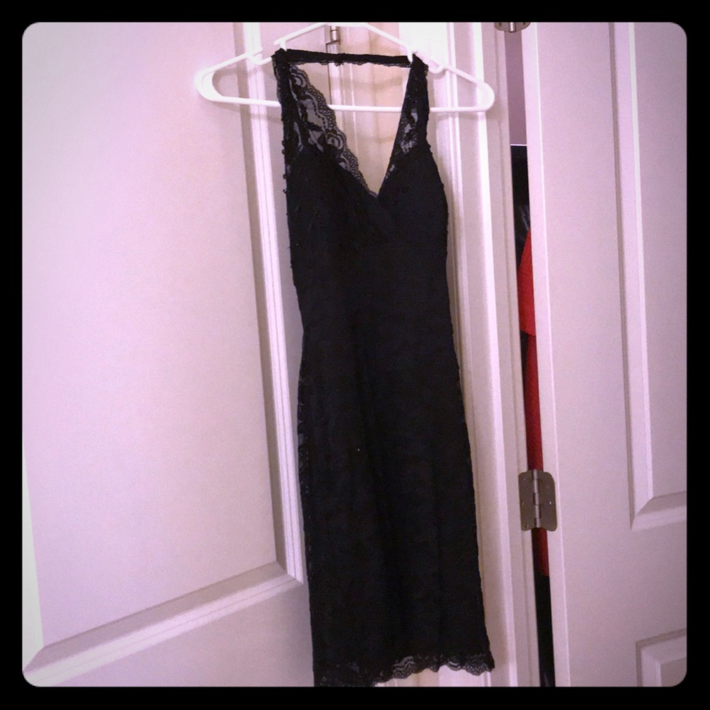 Black lace cocktail dress